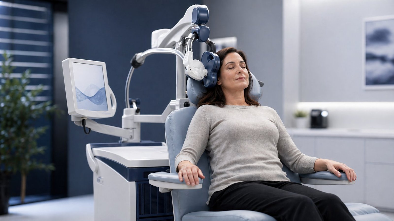 Sessão de Estimulação Magnética Transcraniana